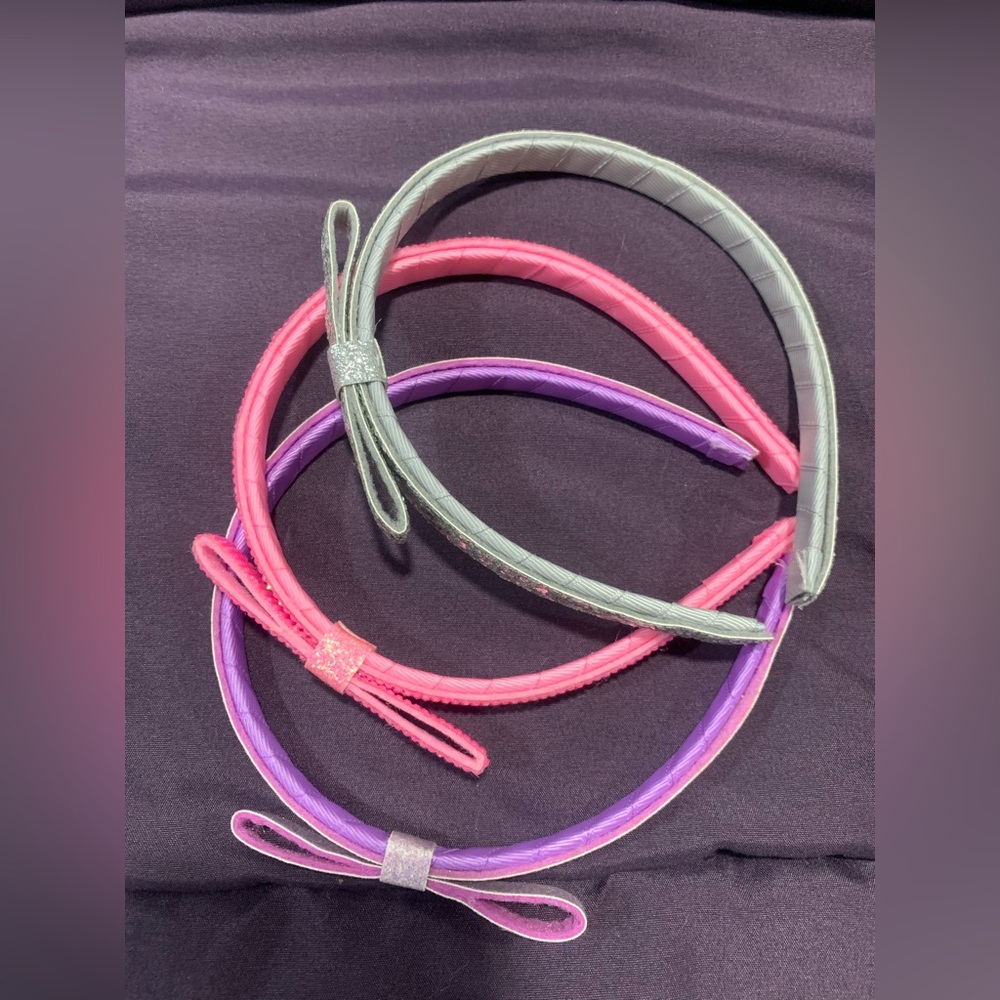 Women’s Pink, Purple, and Gray Bow Headbands - Fashion Accessories